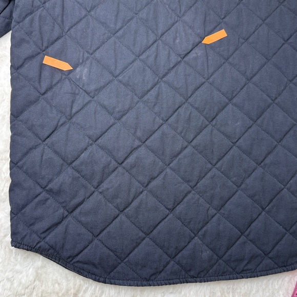 Levis Quilted Shirt Jacket Men Medium Navy Zip Snap Barn Coat Shacket Cotton - Picture 10 of 17